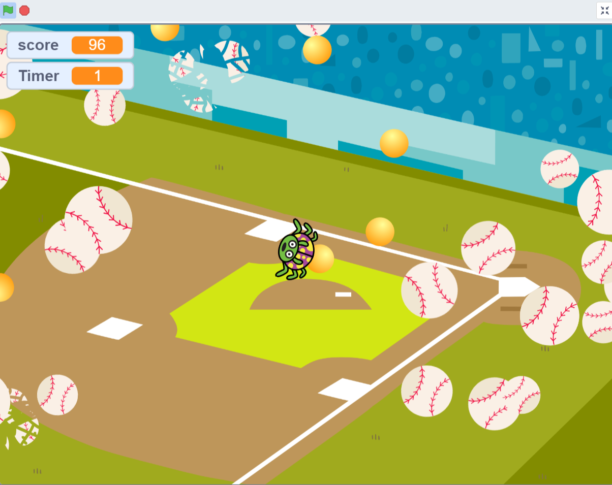 Scratch Ninja 3 - Homework 1 Baseball Ladybug